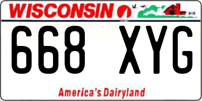 WI license plate 668XYG