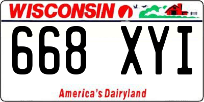 WI license plate 668XYI
