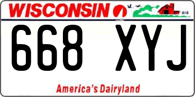 WI license plate 668XYJ