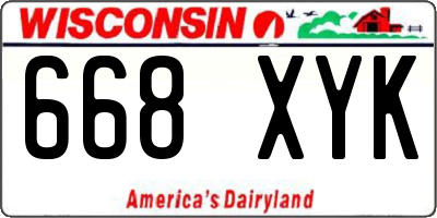 WI license plate 668XYK
