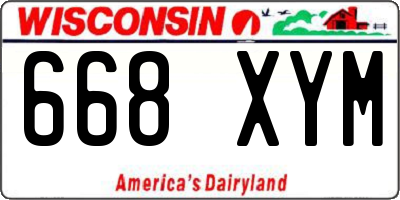 WI license plate 668XYM