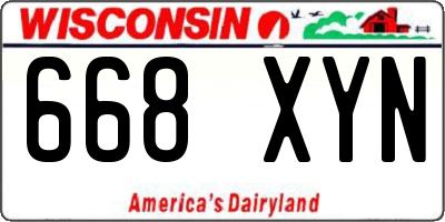 WI license plate 668XYN