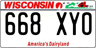 WI license plate 668XYO