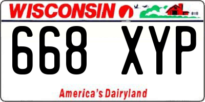 WI license plate 668XYP