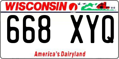 WI license plate 668XYQ