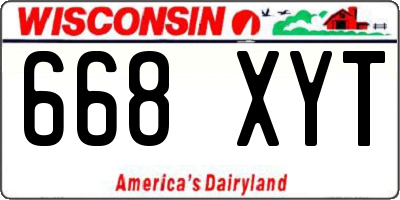 WI license plate 668XYT