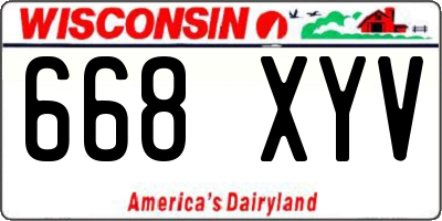 WI license plate 668XYV