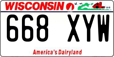 WI license plate 668XYW