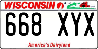 WI license plate 668XYX