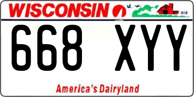 WI license plate 668XYY