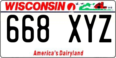 WI license plate 668XYZ