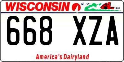 WI license plate 668XZA