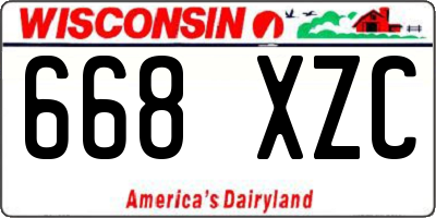 WI license plate 668XZC