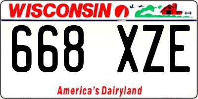 WI license plate 668XZE