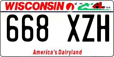 WI license plate 668XZH