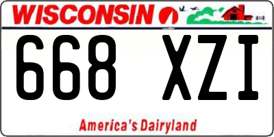 WI license plate 668XZI