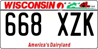 WI license plate 668XZK