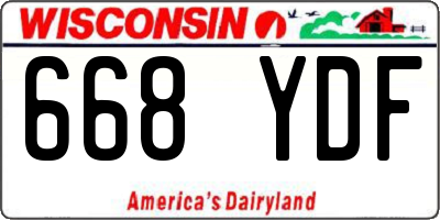 WI license plate 668YDF