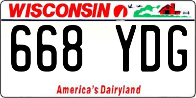 WI license plate 668YDG