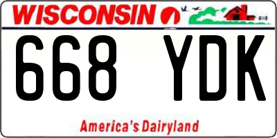 WI license plate 668YDK