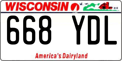 WI license plate 668YDL