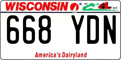 WI license plate 668YDN