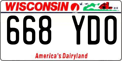 WI license plate 668YDO