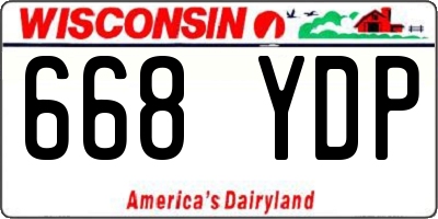 WI license plate 668YDP