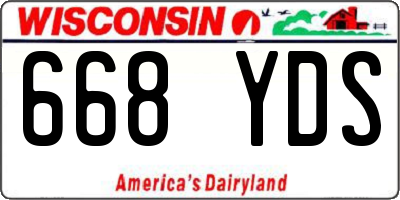 WI license plate 668YDS