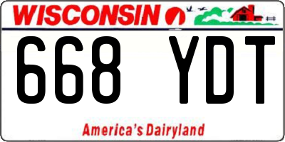 WI license plate 668YDT