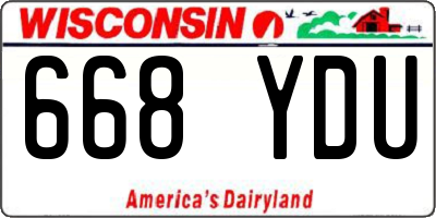 WI license plate 668YDU