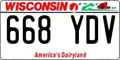 WI license plate 668YDV