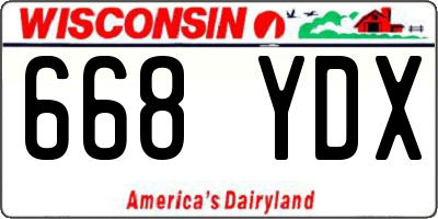 WI license plate 668YDX