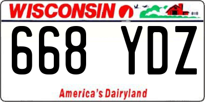 WI license plate 668YDZ