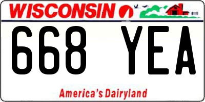 WI license plate 668YEA