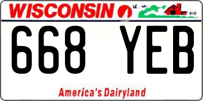 WI license plate 668YEB