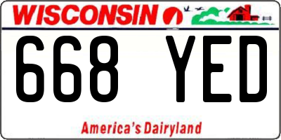 WI license plate 668YED