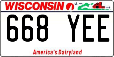 WI license plate 668YEE