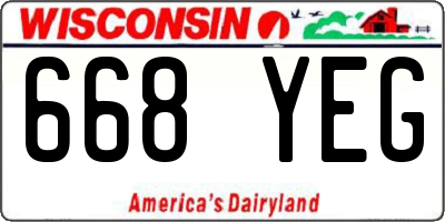 WI license plate 668YEG