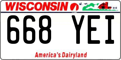 WI license plate 668YEI