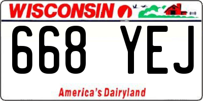WI license plate 668YEJ