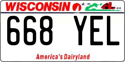 WI license plate 668YEL