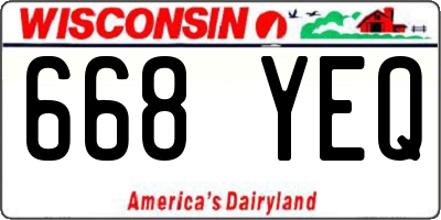WI license plate 668YEQ