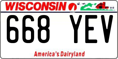 WI license plate 668YEV