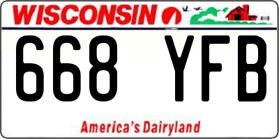 WI license plate 668YFB
