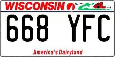 WI license plate 668YFC