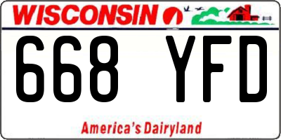 WI license plate 668YFD