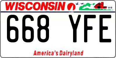 WI license plate 668YFE