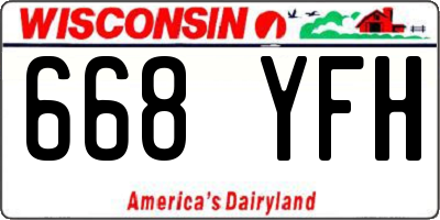 WI license plate 668YFH
