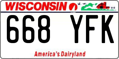 WI license plate 668YFK